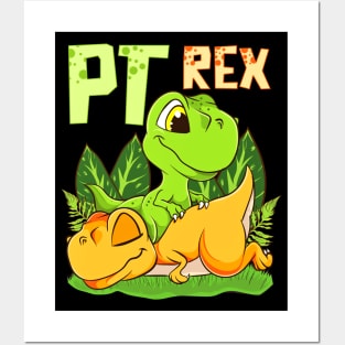 PT Rex Massage Funny Dinosaur Physical Therapist Gift Idea Posters and Art